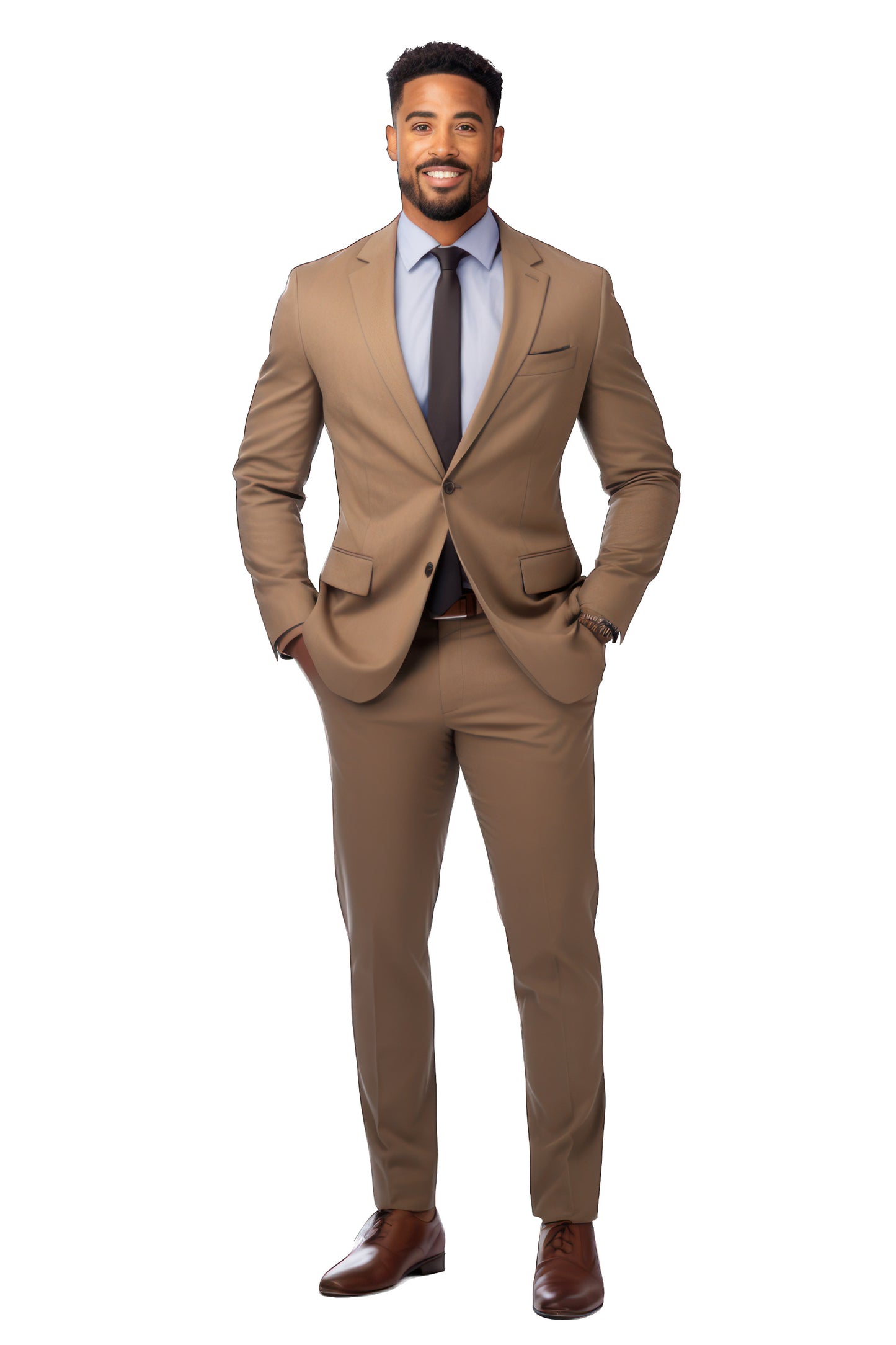 Custom-made L-egance Blue Groomsmen Wedding Suits and Shirts Combo - Custom-made Notch Lapel Men's Two Piece Slim Fit Suit and a Shirt