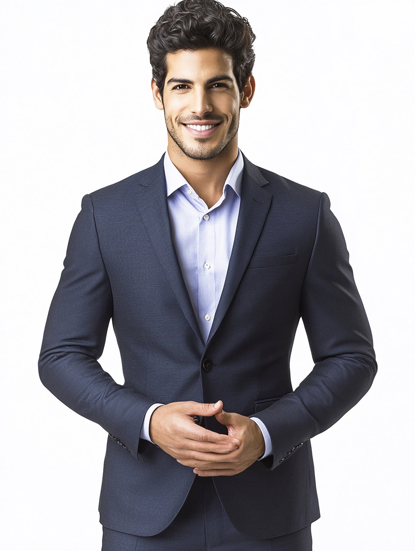 Custom-made L-egance Blue Groomsmen Wedding Suits and Shirts Combo - Custom-made Notch Lapel Men's Two Piece Slim Fit Suit and a Shirt