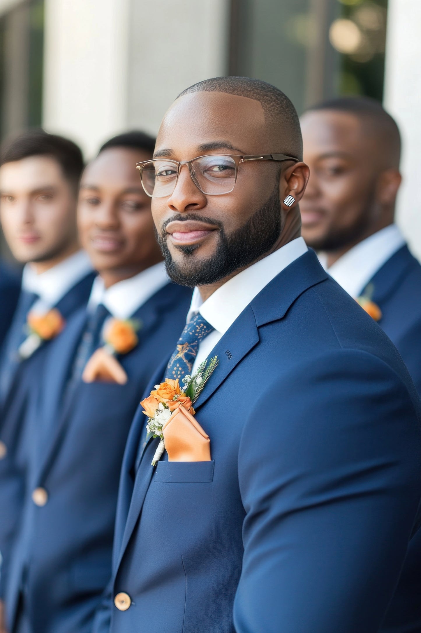 Custom-made L-egance Blue Groomsmen Wedding Suits and Shirts Combo - Custom-made Notch Lapel Men's Two Piece Slim Fit Suit and a Shirt