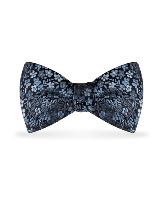 Floral Slate Blue Bow Tie NBFSL