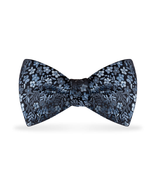 Floral Slate Blue Bow Tie NBFSL