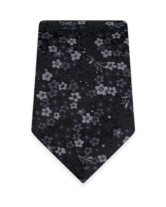 Floral Black Self-Tie Windsor Tie NWFBL