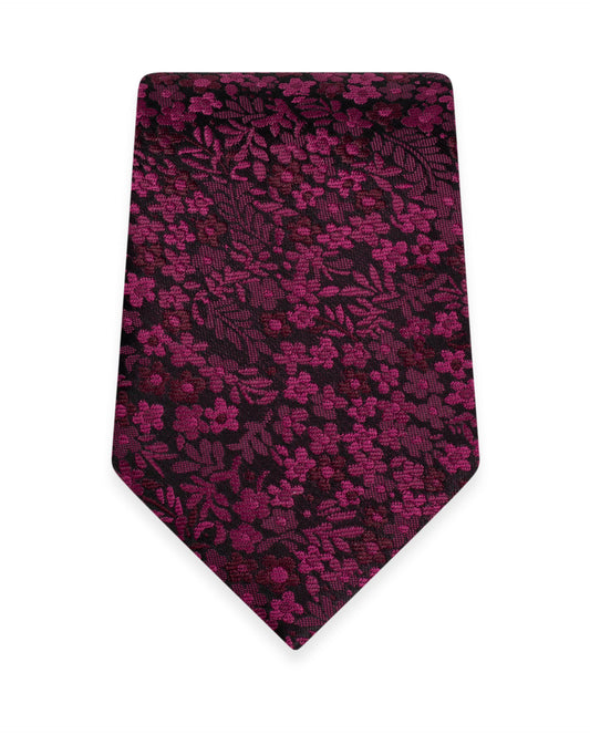 Floral Cranberry Self-Tie Windsor Tie NWFCE