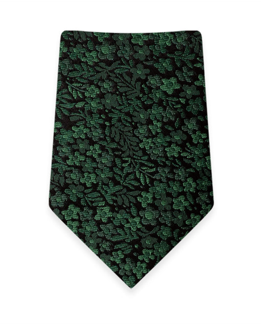 Floral Dark Green Self-Tie Windsor Tie NWFDG
