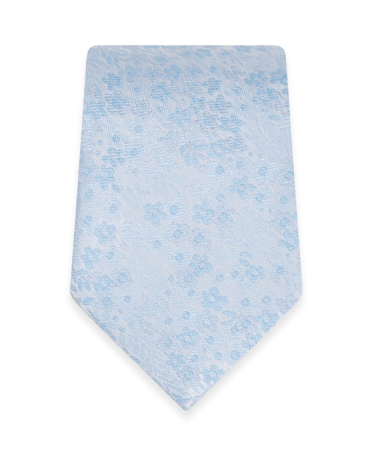 Floral Lite Blue Self-Tie Windsor Tie NWFLB