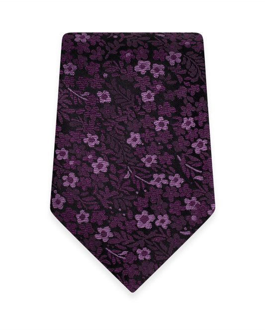 Floral Plum Self-Tie Windsor Tie NWFPL