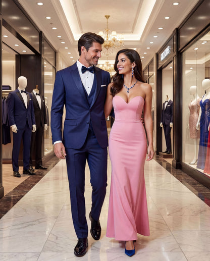 Custom-made Stellanos  Dark Indigo Blue Wedding Tuxedos - Custom-made Peak Lapel Men's Three Piece Slim Fit Tuxedo