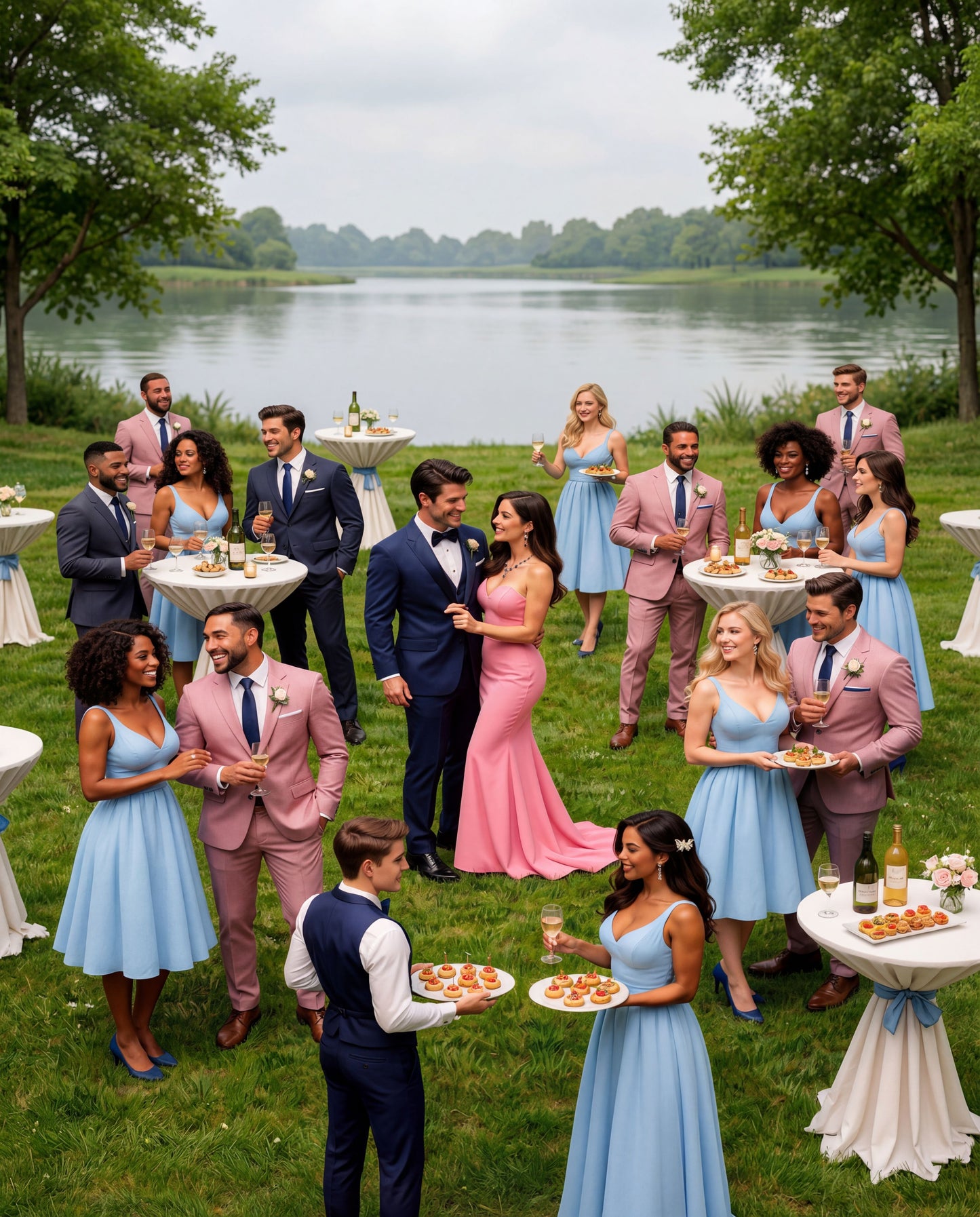 Custom-made Stellanos  Dark Indigo Blue Wedding Tuxedos - Custom-made Peak Lapel Men's Three Piece Slim Fit Tuxedo