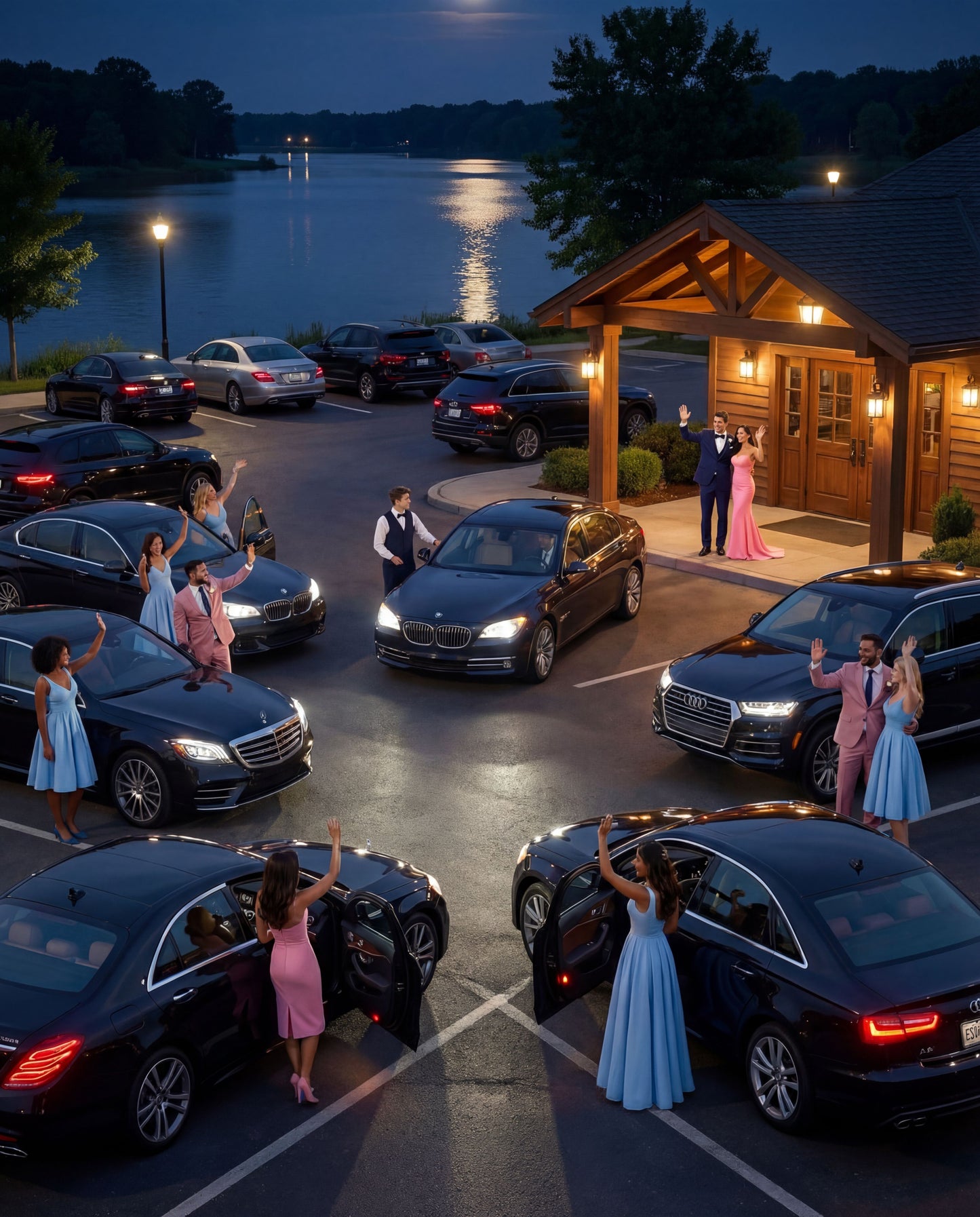 Custom-made Stellanos  Dark Indigo Blue Wedding Tuxedos - Custom-made Peak Lapel Men's Three Piece Slim Fit Tuxedo