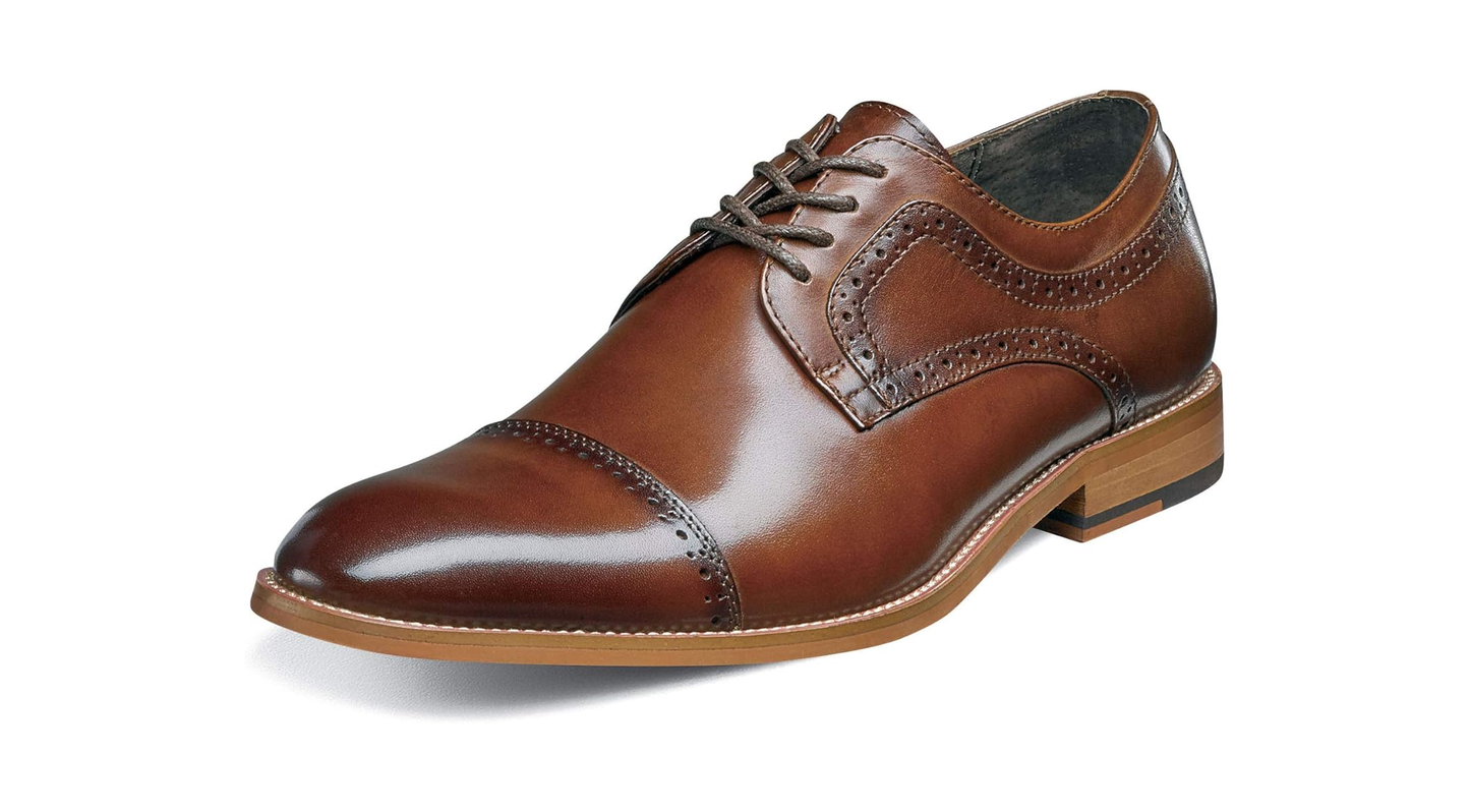 Stacy Adams - Men's Dress Cap Toe Shoes / Cognac Maddox