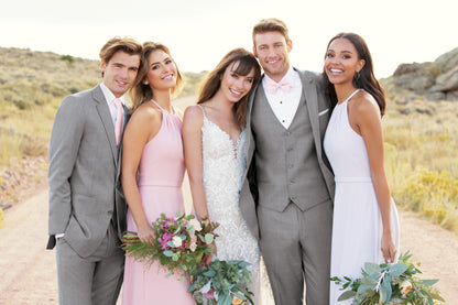 Allure Men Heather Grey Clayton Suit Separates Vest