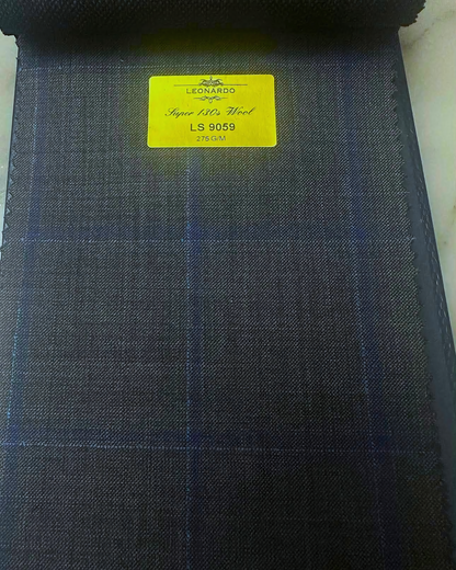 Prestige-5 Custom-made 100% Merino Wool Suits / Grey Plaid - Custom-made Single-Breasted Peak Lapel Men's Three Piece Slim Fit Suit