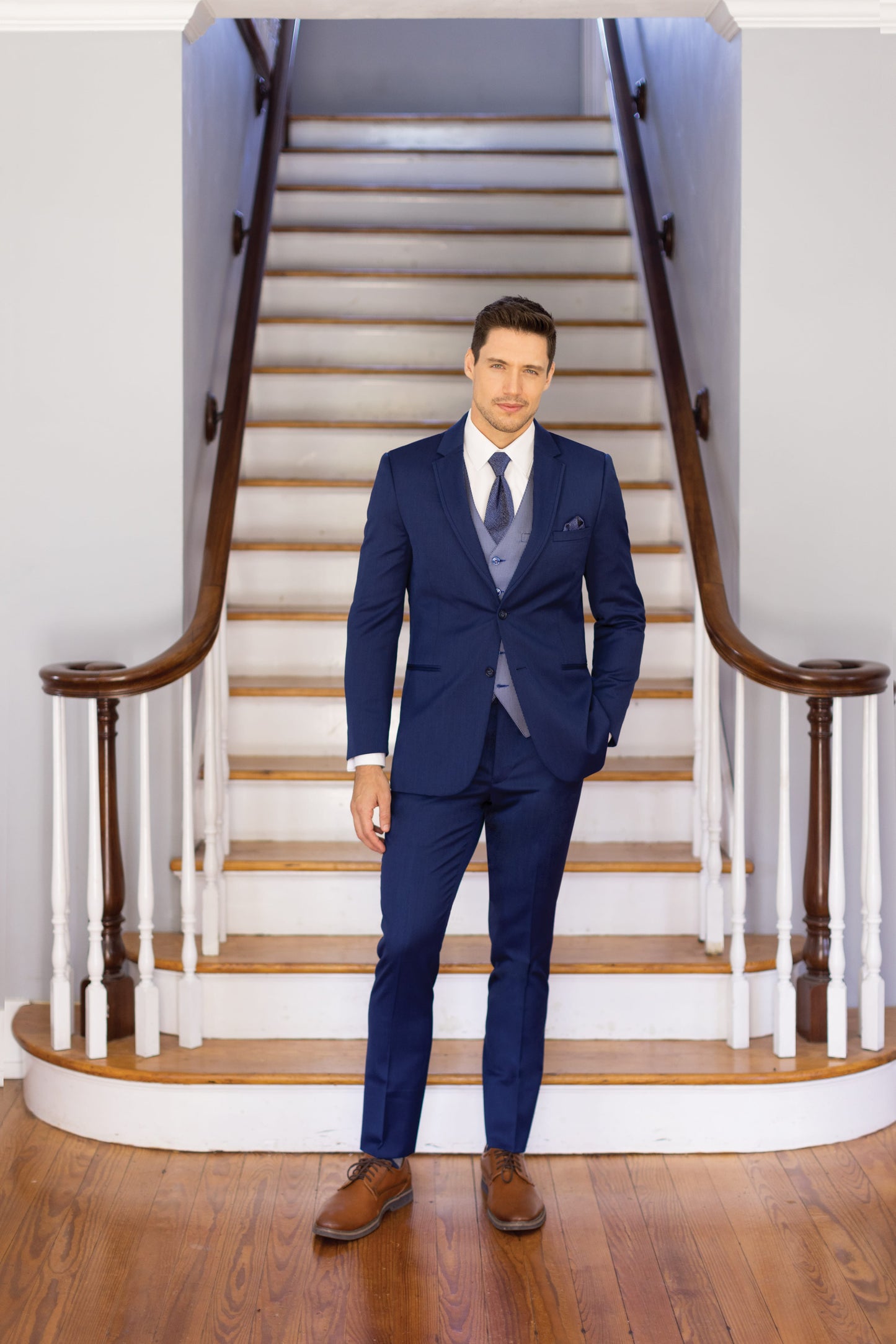 MICHAEL KORS Blue Performance Stretch Wedding Suit Coat