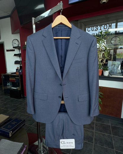 Custom-made L-egance Suits - Custom-made Blue Notch Lapel Men's Two Piece Slim Fit Suit