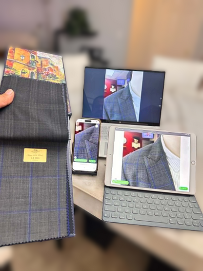 Prestige-5 Custom-made 100% Merino Wool Suits / Grey Plaid - Custom-made Single-Breasted Peak Lapel Men's Three Piece Slim Fit Suit