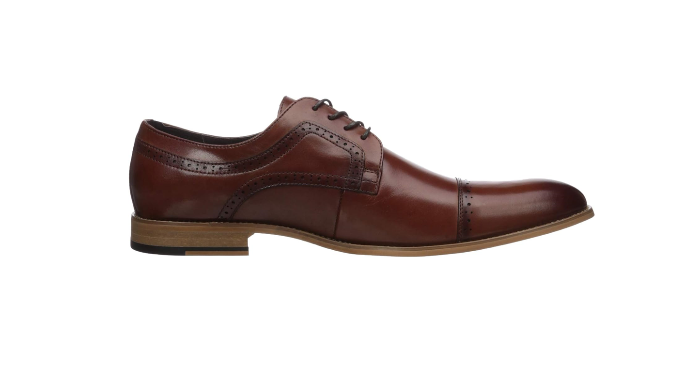 Stacy Adams - Men's Dress Cap Toe Shoes / Cognac Maddox