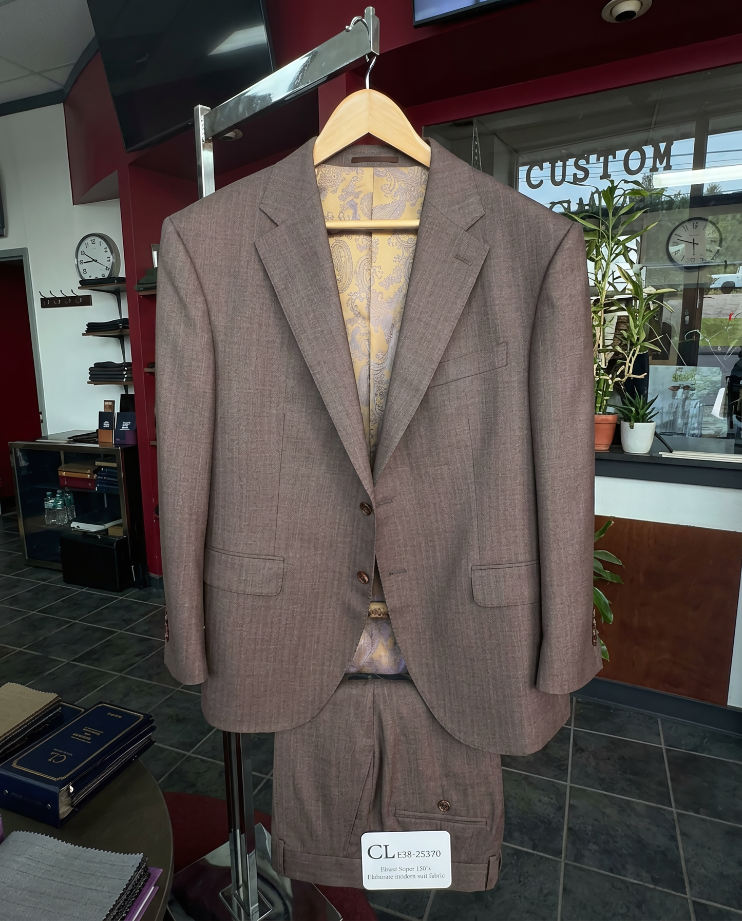 Custom-made L-egance Suits - Custom-made Brown Notch Lapel Men's Two Piece Slim Fit Suit