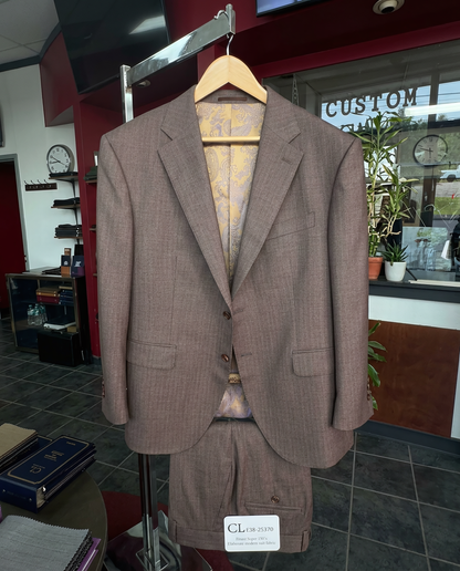 Custom-made L-egance Suits - Custom-made Brown Notch Lapel Men's Two Piece Slim Fit Suit