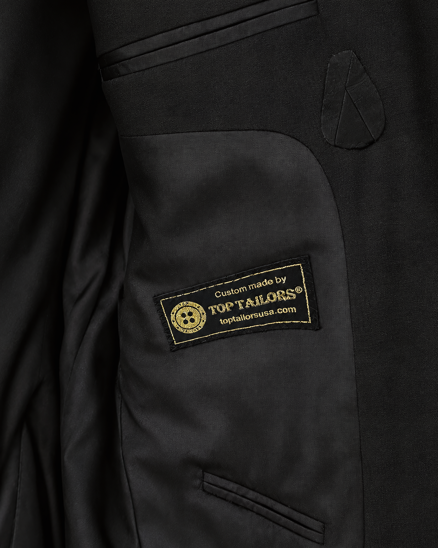 Custom-made 100% Merino Wool Suits / Black - Custom-made Single-Breasted Notch Lapel Men's Three Piece Slim Fit Suit