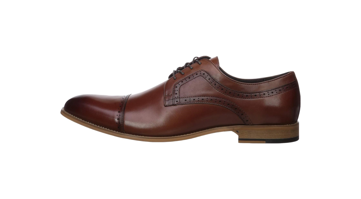 Stacy Adams - Men's Dress Cap Toe Shoes / Cognac Maddox