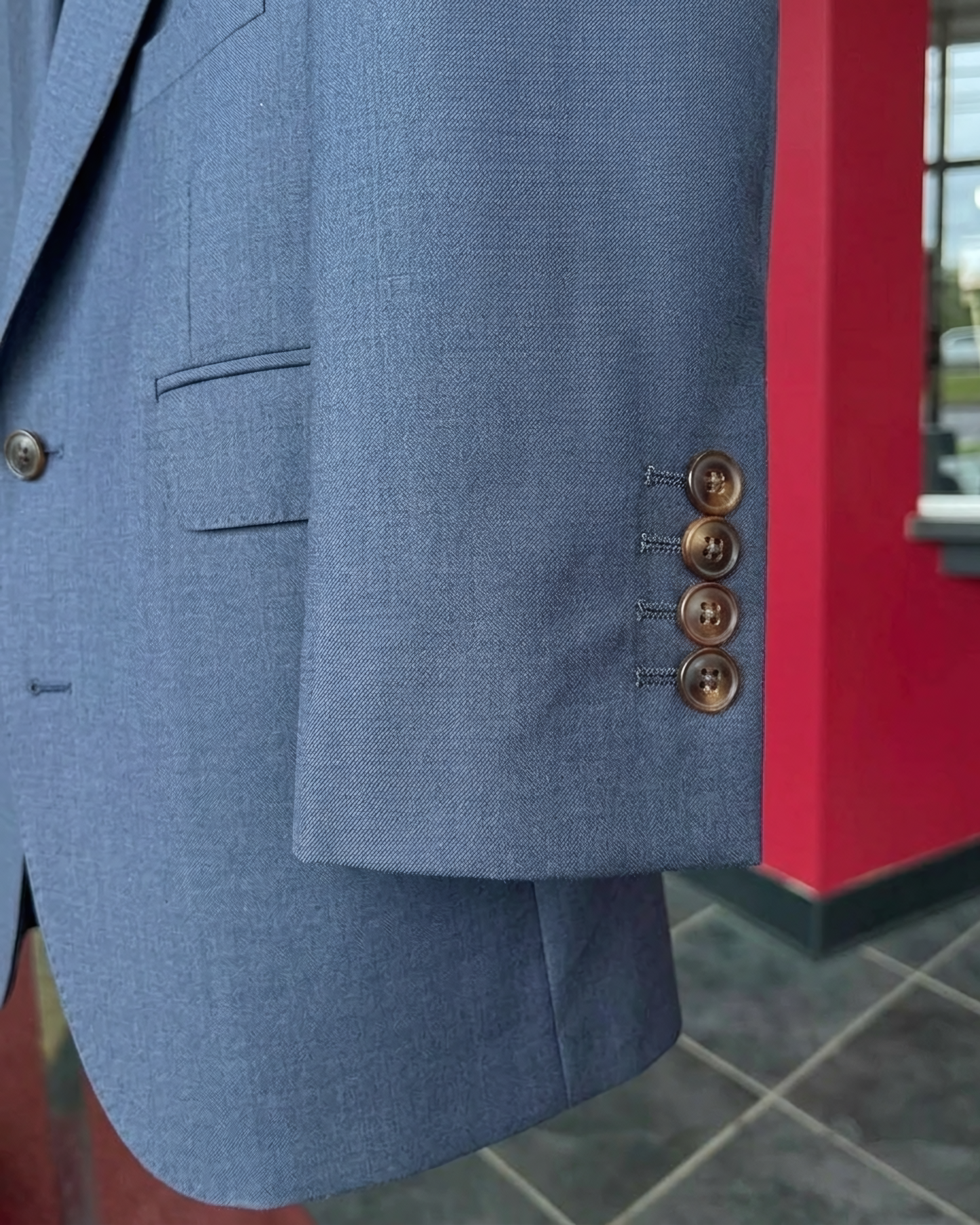 Custom-made L-egance Suits - Custom-made Blue Notch Lapel Men's Two Piece Slim Fit Suit