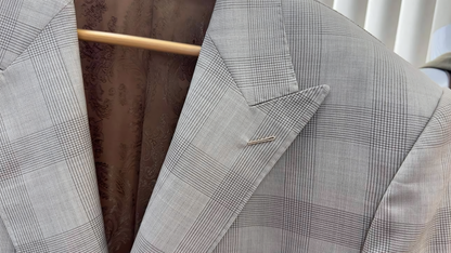 Custom-made 100% Merino Wool Suits / Light Brown - Custom-made Single-Breasted Peak Lapel Men's Three Piece Slim Fit Suit
