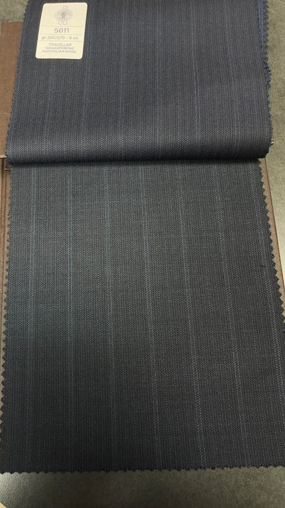 BESPOKE C.O.D.E Ermenegildo Zegna Light Charcoal Striped Suits - Hand-made Double Breasted Peak Lapel Men's Two Piece Slim Fit Suit