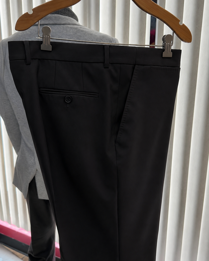 Custom-made 100% Merino Wool Suits / Black - Custom-made Single-Breasted Notch Lapel Men's Three Piece Slim Fit Suit
