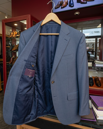 Custom-made L-egance Suits - Custom-made Blue Notch Lapel Men's Two Piece Slim Fit Suit