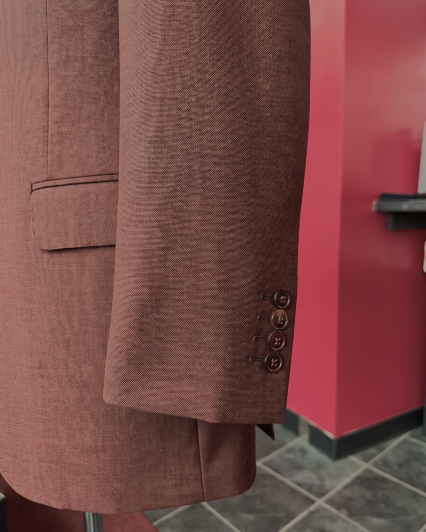 L-egance Custom-made Notch Lapel Men's Three Piece Slim Fit Suit -  Copper Rose Australian Wool-blend Suit