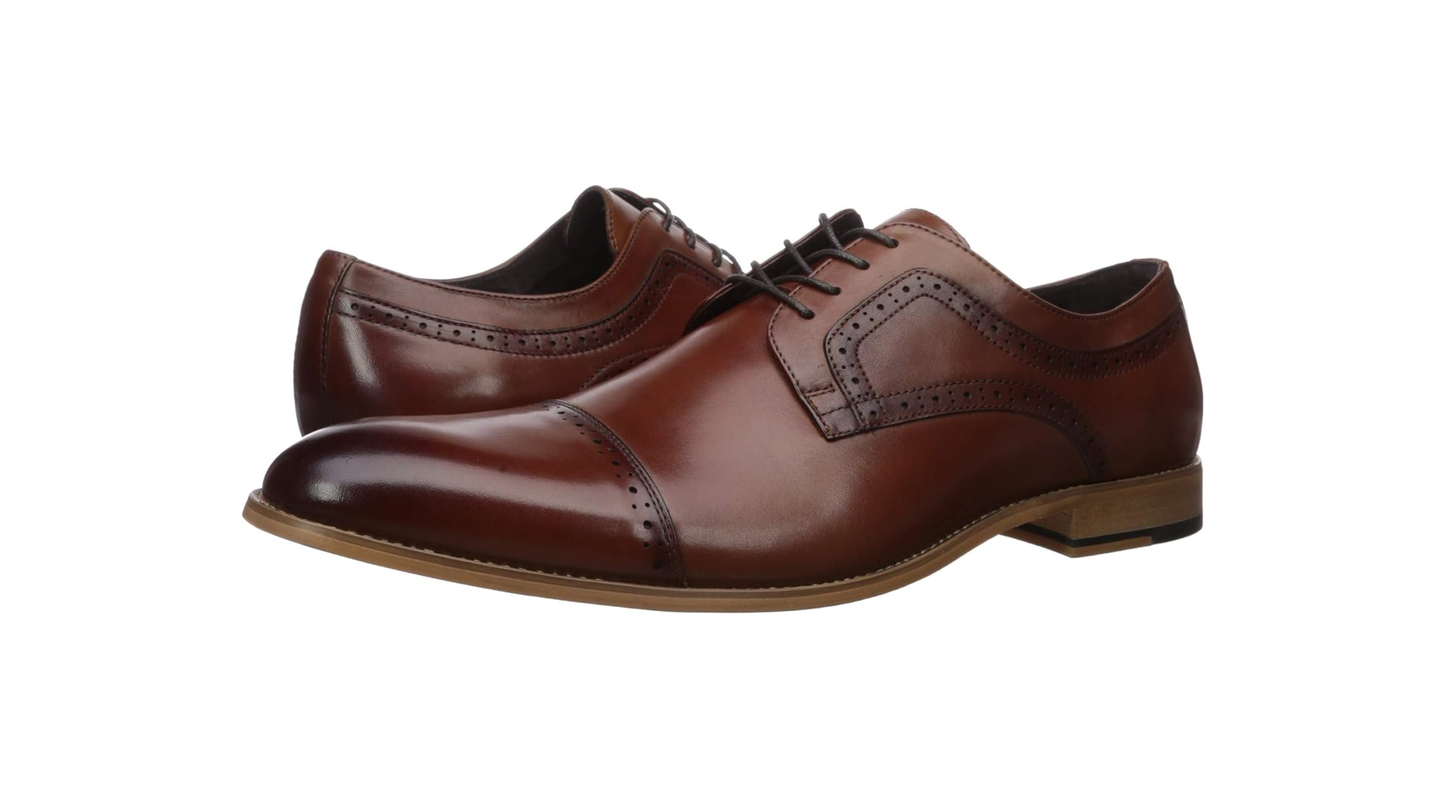 Stacy Adams - Men's Dress Cap Toe Shoes / Cognac Maddox