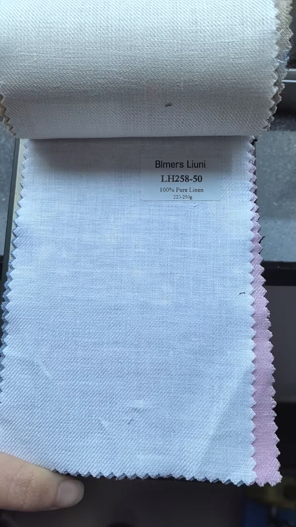 BESPOKE C.O.D.E Pure Linen Suits / White - Hand-made Single Breasted Notch Lapel Men's Two Piece Slim Fit Suit
