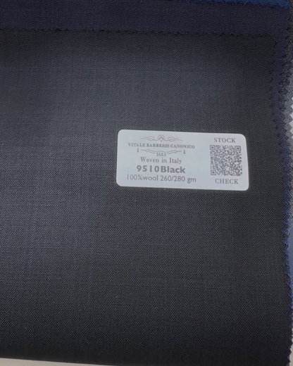 Custom-made 100% Merino Wool Suits / Black - Custom-made Single-Breasted Notch Lapel Men's Three Piece Slim Fit Suit