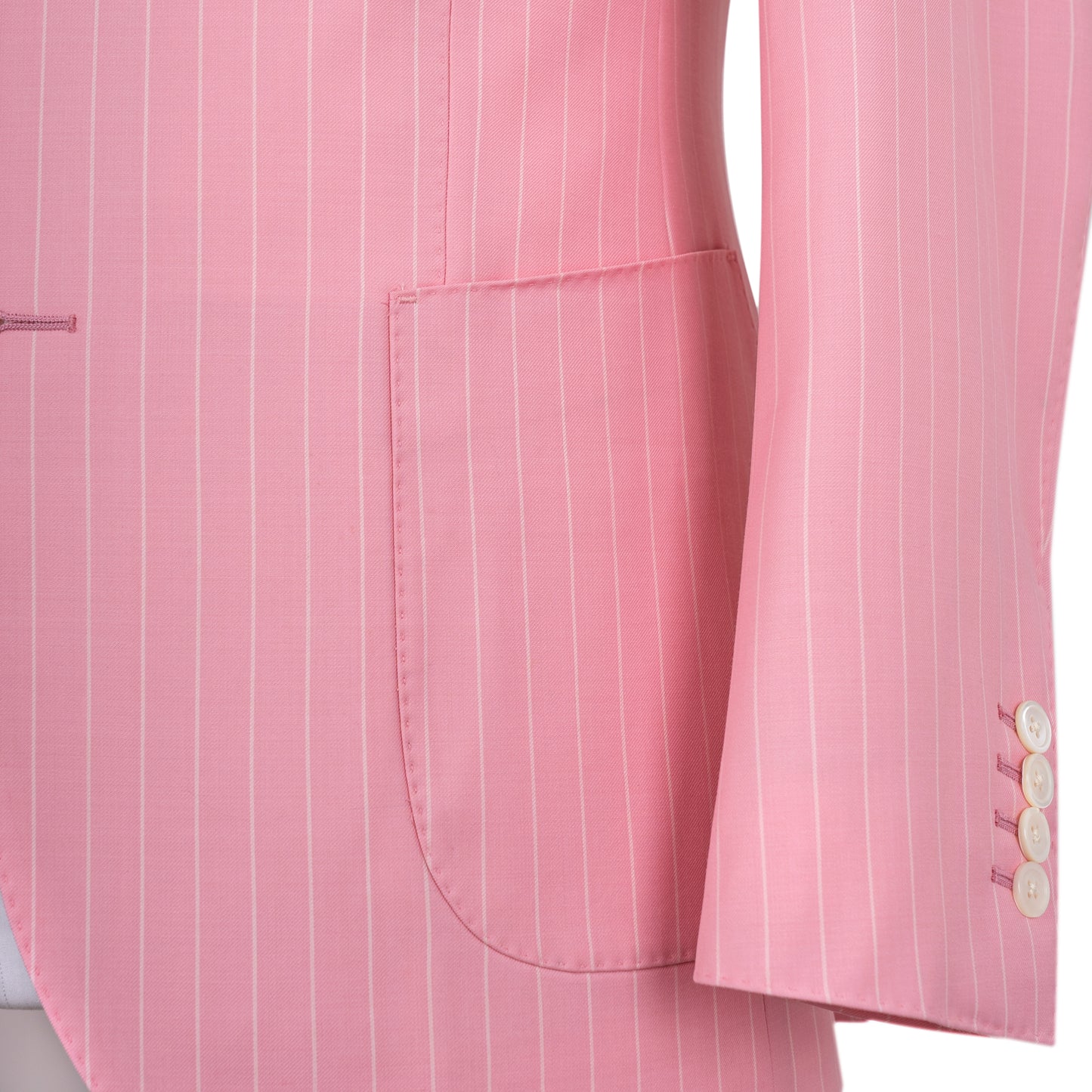 Prestige - 5 Pink Striped  Suit - Wide Peak Lapel Men's Two Piece Slim Fit Suit