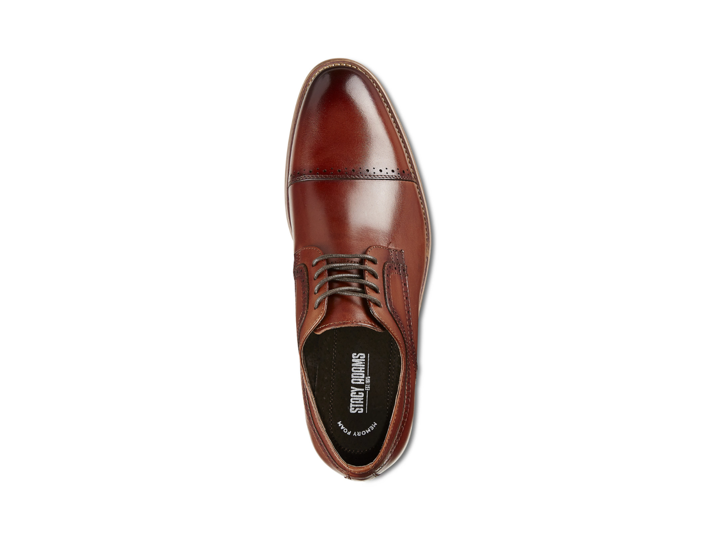 Stacy Adams - Men's Dress Cap Toe Shoes / Cognac Maddox