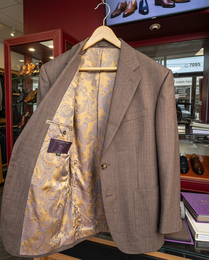 Custom-made L-egance Suits - Custom-made Brown Notch Lapel Men's Two Piece Slim Fit Suit