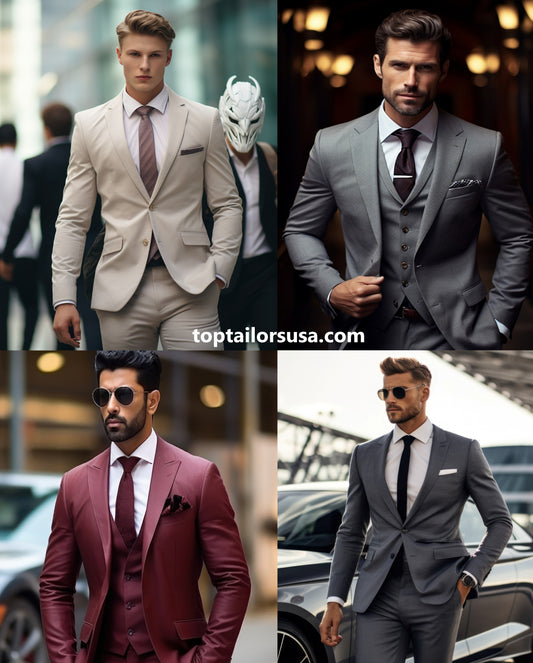 L-egance Blue Groomsmen Wedding Suits and Shirts Combo - Notch Lapel Men's Two Piece Slim Fit Suit and a Shirt