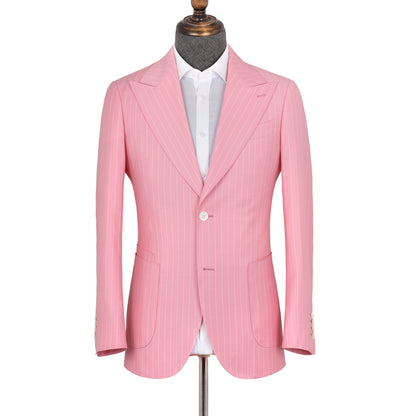 Prestige - 5 Pink Striped  Suit - Wide Peak Lapel Men's Two Piece Slim Fit Suit