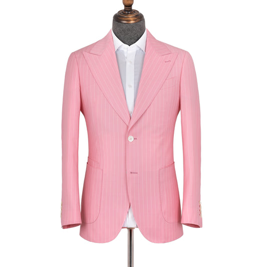 Prestige - 5 Pink Striped  Suit - Wide Peak Lapel Men's Two Piece Slim Fit Suit