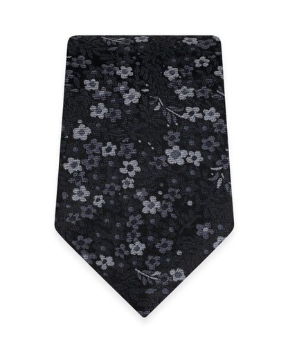 Floral Black Self-Tie Windsor Tie NWFBL