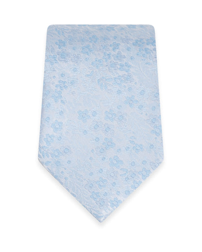 Floral Lite Blue Self-Tie Windsor Tie NWFLB