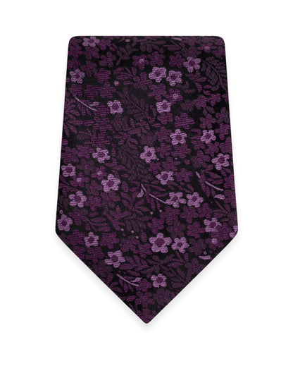 Floral Plum Self-Tie Windsor Tie NWFPL
