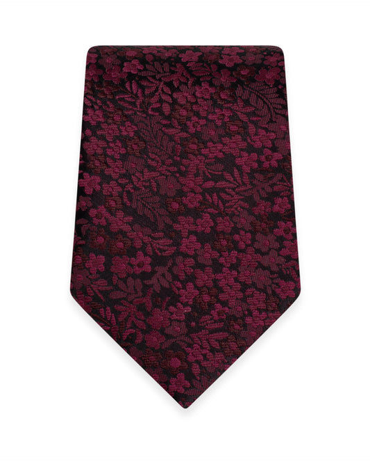 Floral Wine Self-Tie Windsor Tie NWFWI