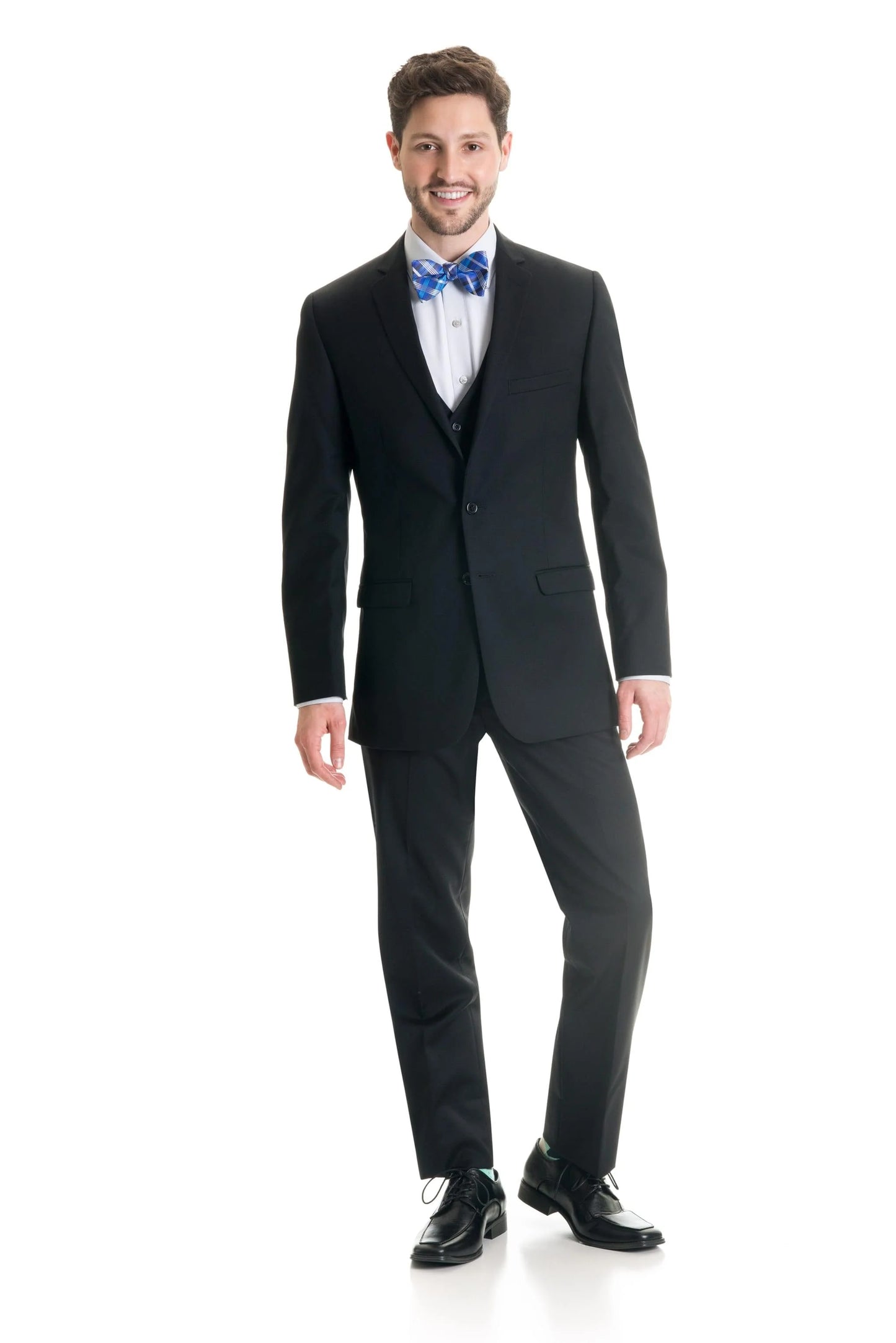 Jackson James Gold - Black Slim Fit Suit Pants - Super 120's