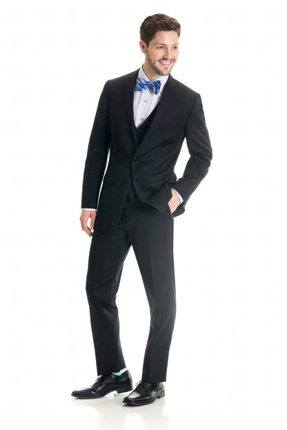 Black Slim Fit Suit Pants - Super 120's