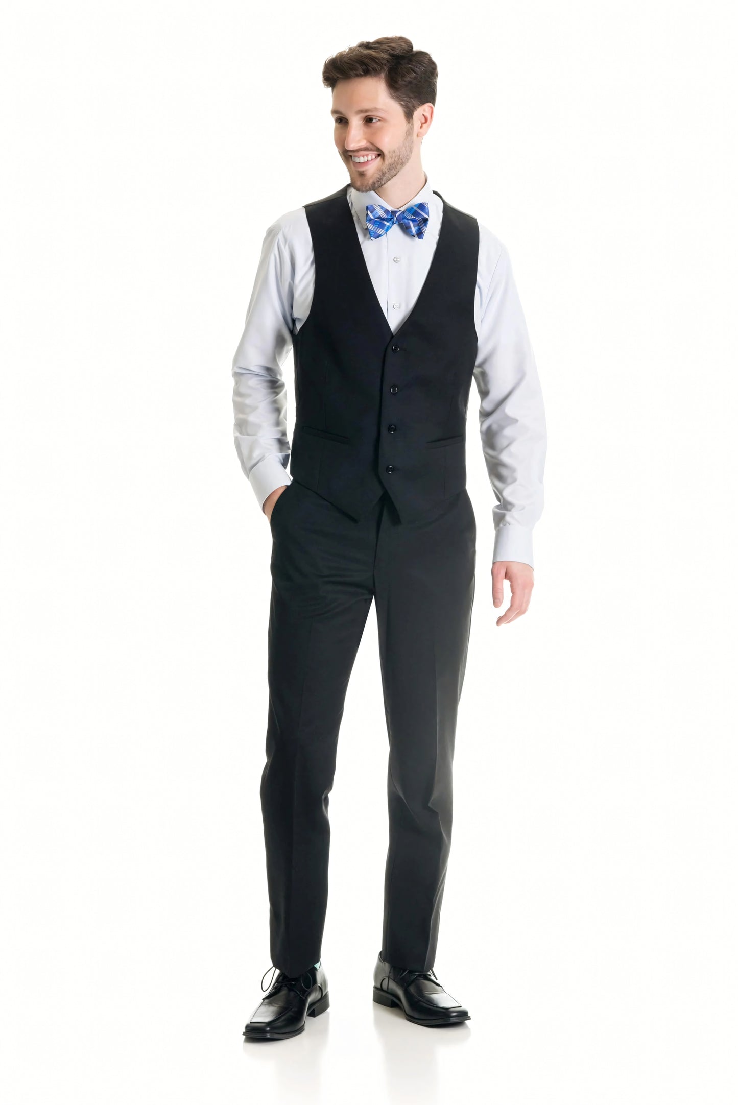Black Slim Fit Suit Pants - Super 120's