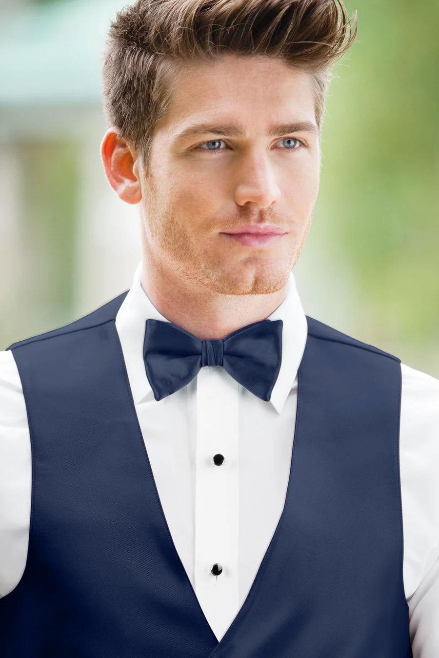 Solid Navy Bow Tie NBXNA