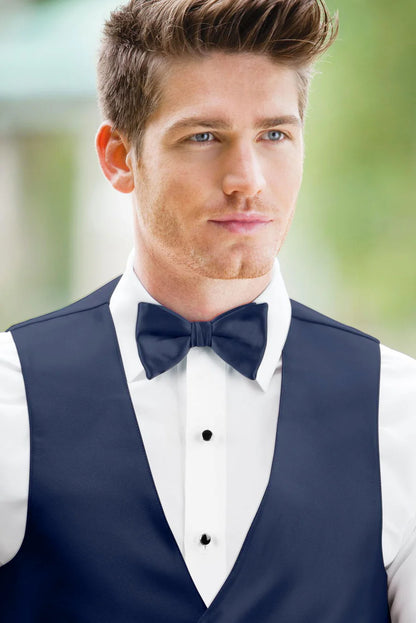 Solid Navy Bow Tie NBXNA