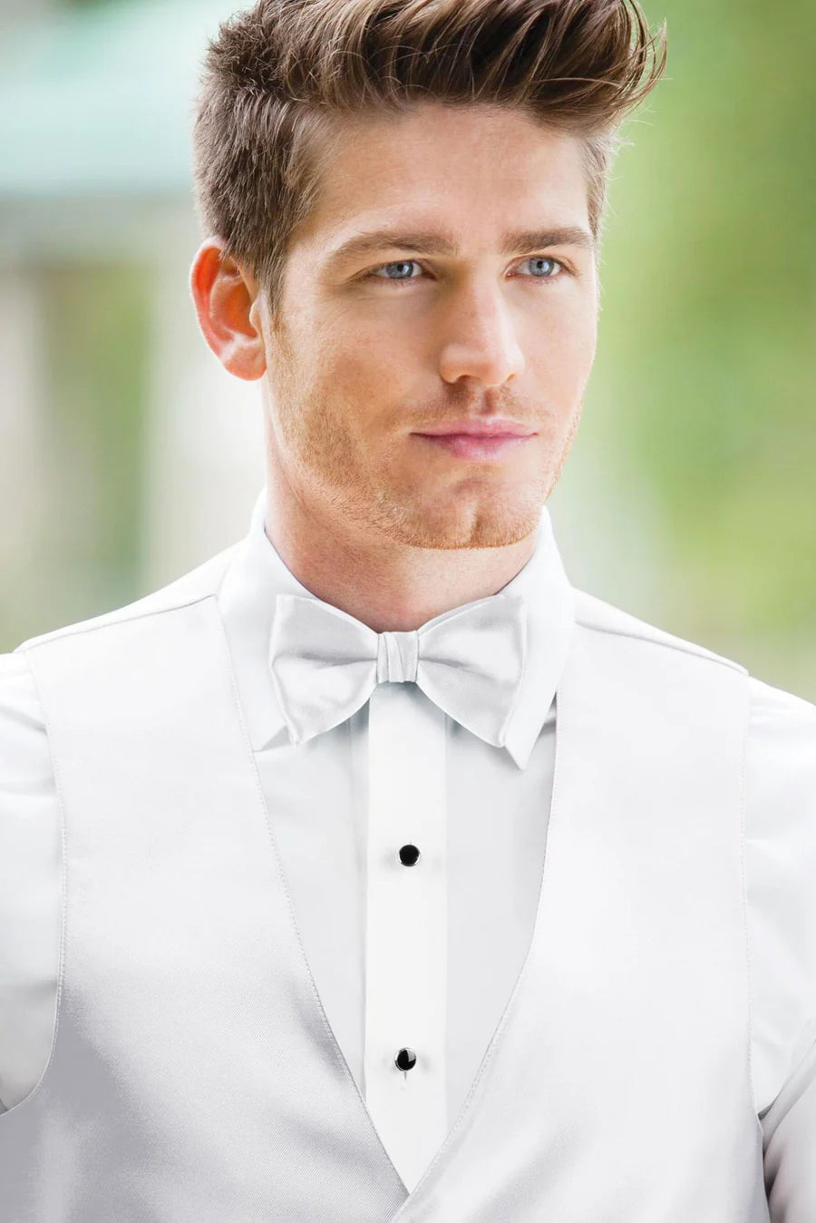 Solid White Bow Tie NBXWH