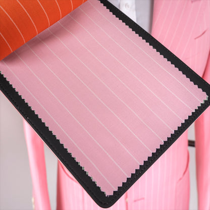 Prestige - 5 Pink Striped  Suit - Wide Peak Lapel Men's Two Piece Slim Fit Suit